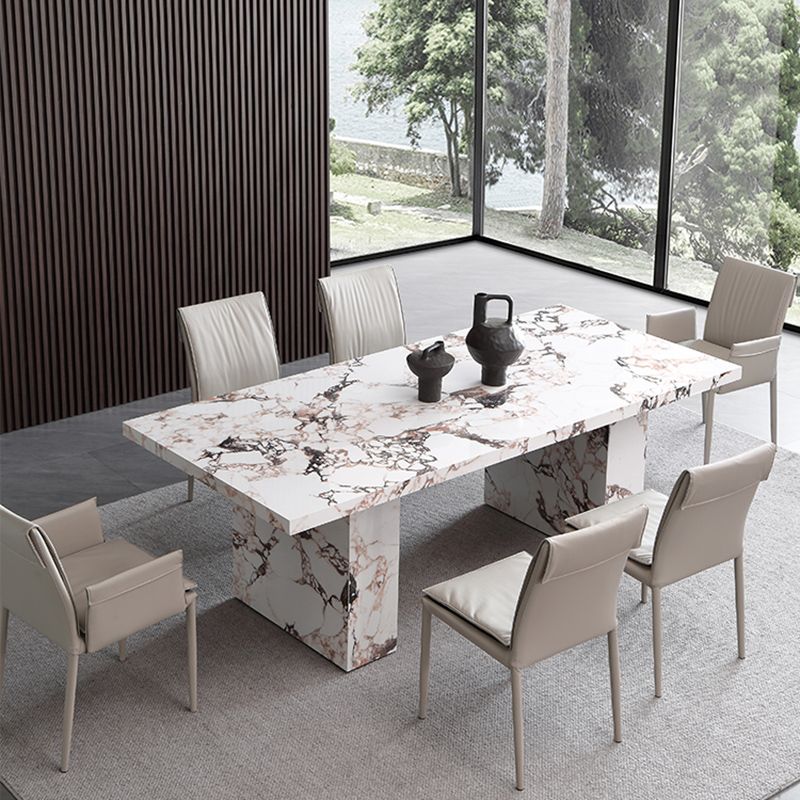 Stone Modern Dining Table Set 1/2/4/5/7 Pieces Dinette Set with Solid Back Chairs