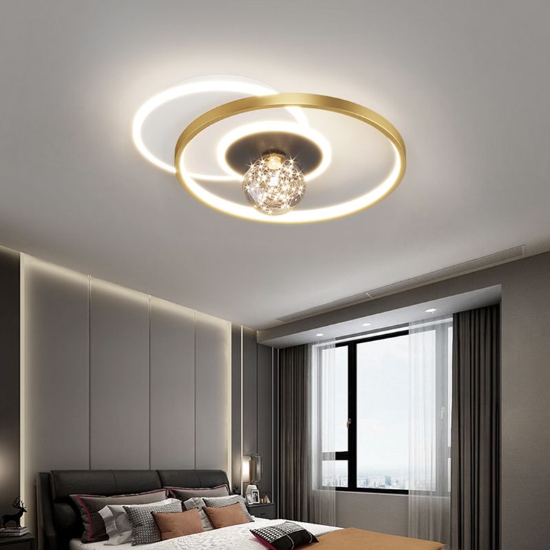 Plafonnier de chambre rond moderne encastré en métal