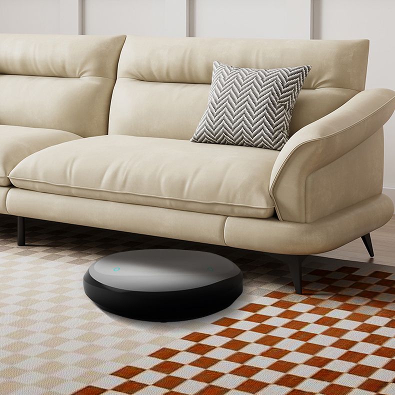 31.49" High Scandinavian Sofa Faux Leather/Linen Flared Arm Sofa