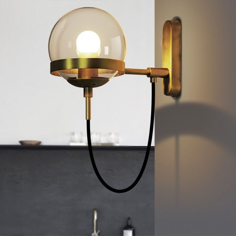 Modern Transparent Glass Wall Sconce Bedroom Study Room Reading Lighting