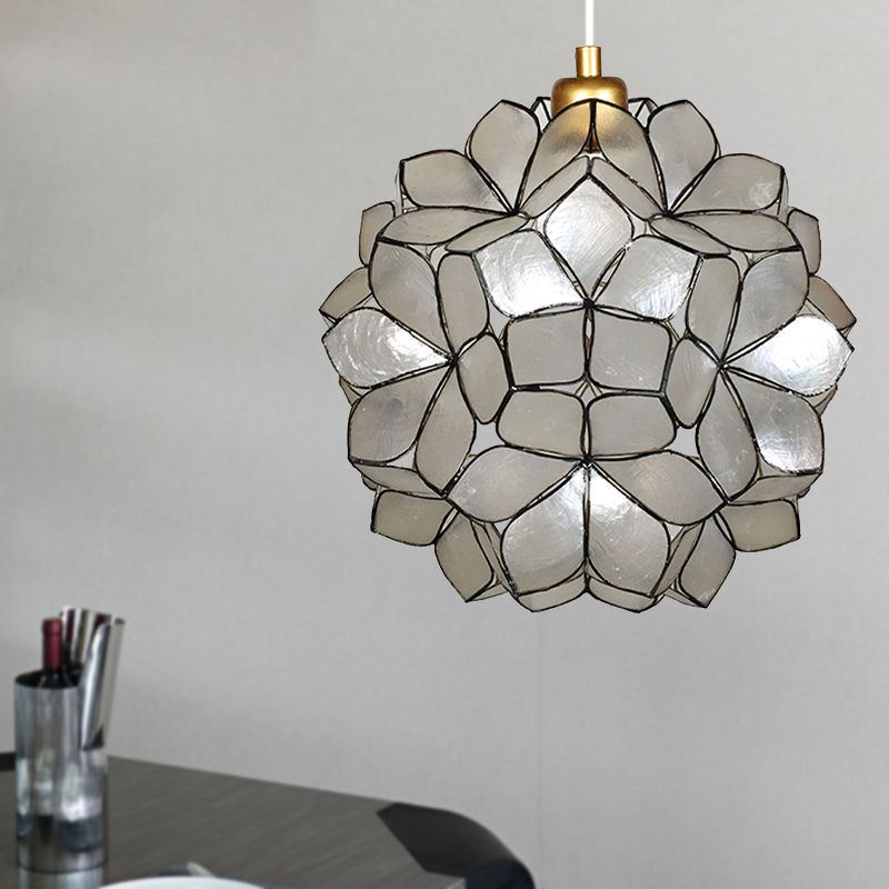 Modernismo colgante de suspensión global 1 Luz de techo colgante de luz en blanco/beige