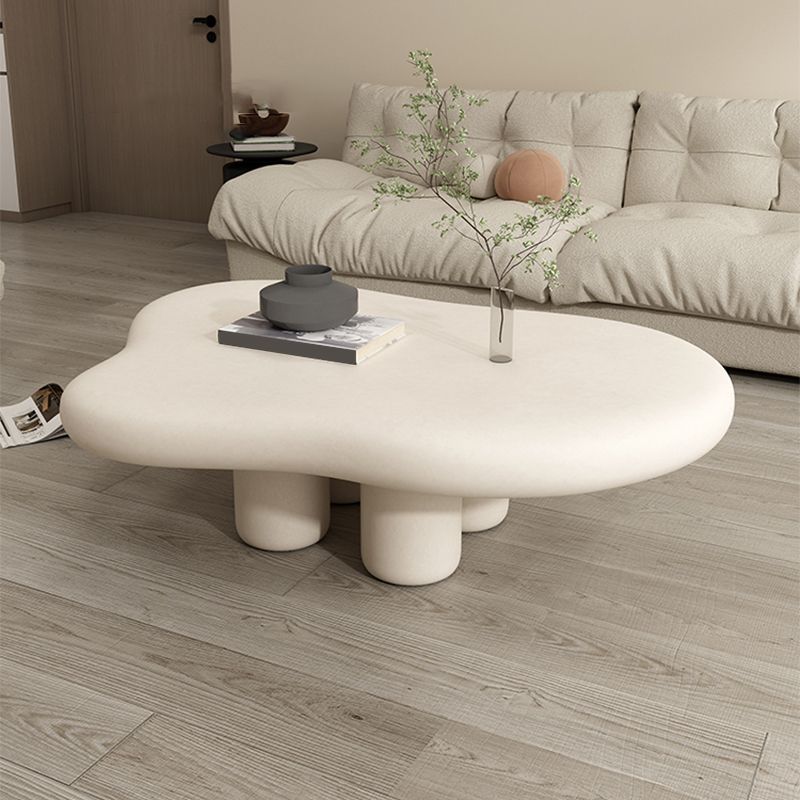 Wood Contemporary Coffee Table 4 Legs Single Coffee Cocktail Table