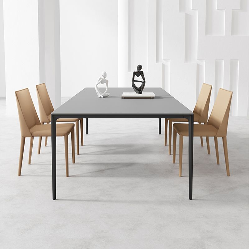 Mesa de comedor de piedra sinterizada estilo sencille de 4 patas mesa base para comedor