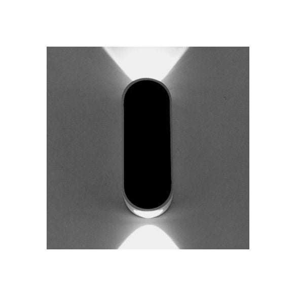 Einfache stilvolle ovale Wandleuchter Licht Aluminium LED Schlafzimmer Wandmontagelampe in schwarzer, warmer/weißer Beleuchtung