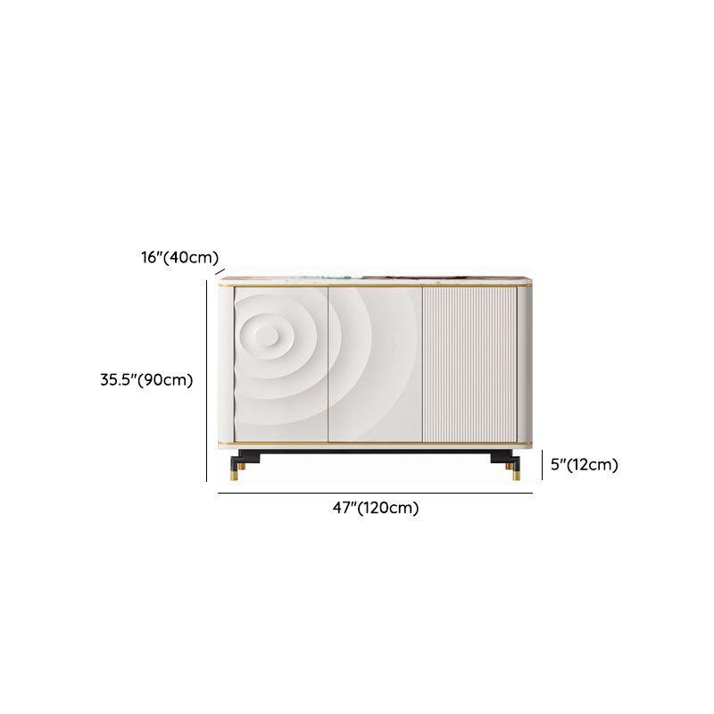 Modern and Contemporary Credenza Stone Dining Buffet with Cabinets