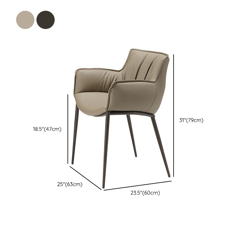 Industrial Arm Chair Metal Solid Back Dining Room Chair for Dining Room