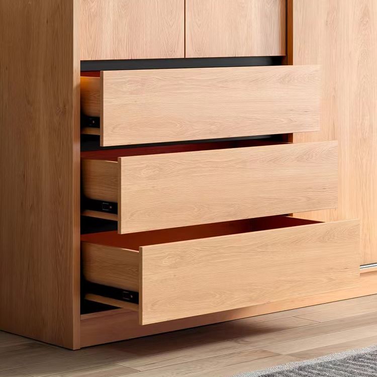 Engineered Wood Wardrobe Armoire with Drawer Contemporary Wardrobe Closet