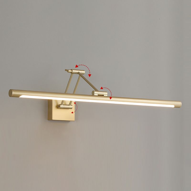 Pronzo della parete lineare a LED d'oro in moderno in stile conciso in ferro battuto esteabile luce murale con ombra acrilica