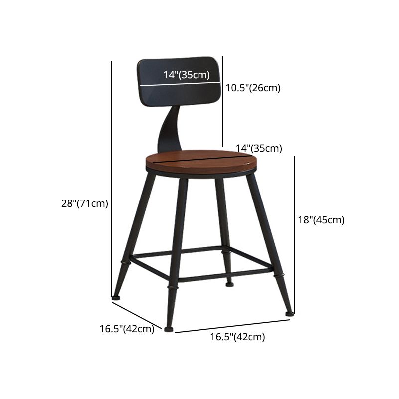 Industrial Style Barstool Indoor Metal 4 Legs Bar Stool for Coffee Shop