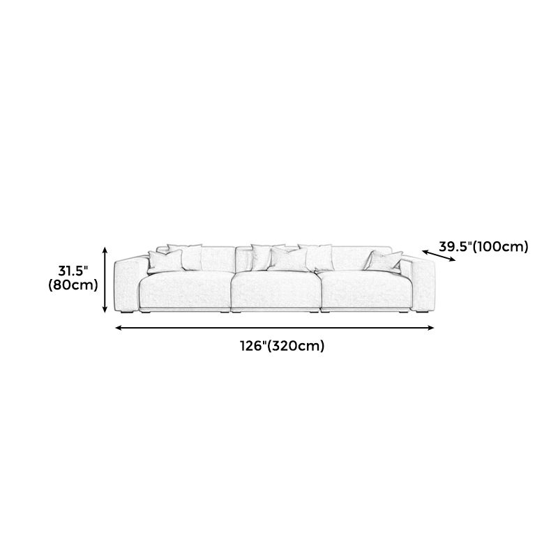 30" High Square Arm Modern Standard Sofa with Tight Back for Living Room, Apartment