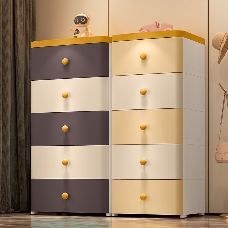 Scandinavian Vertical Kids Nightstand Plastic Nursery Dresser for Room