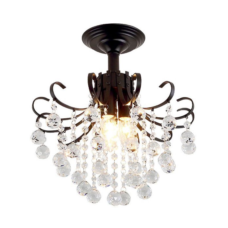 Modern Crystal Ceiling Light Household Flush Mount Light Fixture for Bedroom