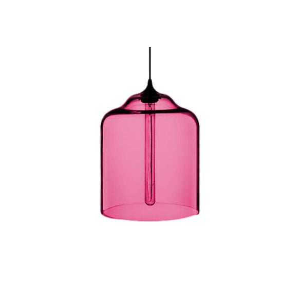 Glaskrug Suspension Licht zeitgemäß 1 hellrot/braun/blau hängende Deckenleuchte