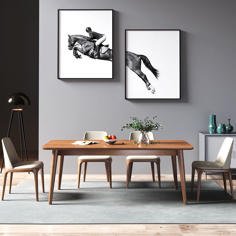 Modern Ash Wood Table for Restaurant Rectangle Dining Table with 4 Legs