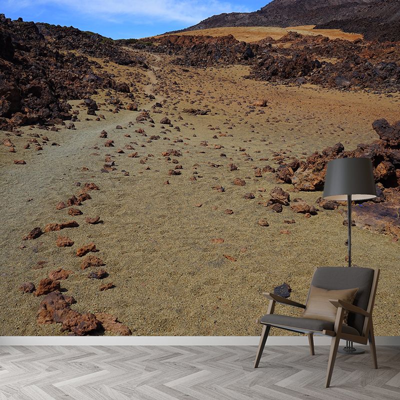 Boundless Desert Mural Environment Friendly Wallpaper for Sitting Room