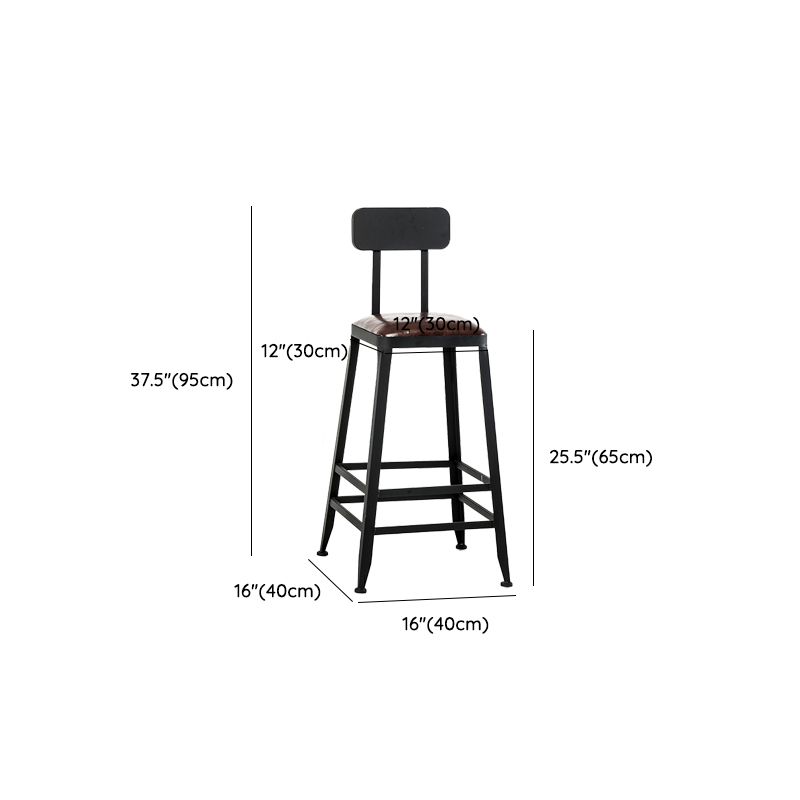 Faux Leather Dining Stools Upholstered Bar Stools with Footrest