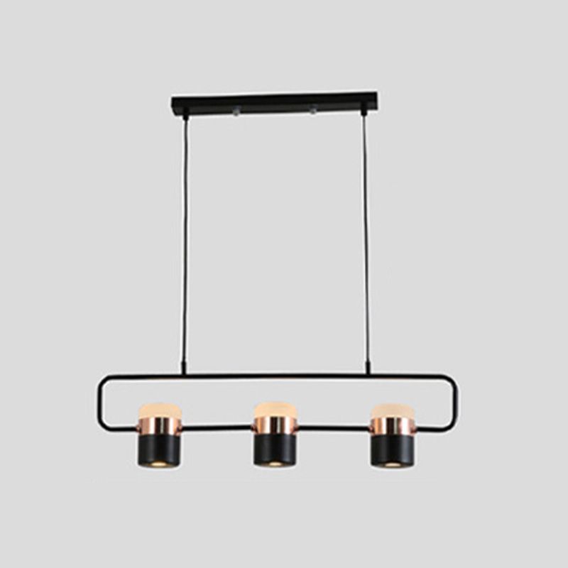Cylinder Island Light Fixtures Modern Multi-Light Island Chandelier Lights with White Acrylic Shade