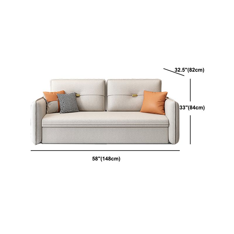 Contemporary Square Arm Faux Leather Stain Resistant Bed Settee