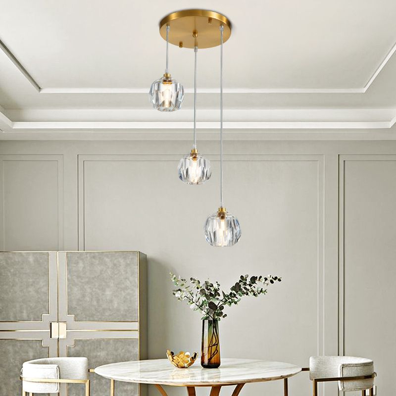 Modern Clear Crystal Shade Hanging Light Household Pendent Lighting Fixtures