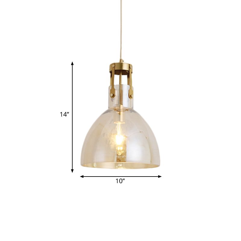 Bowl Cognac Glass Drop Pendant Postmodern Single Dining Room Ceiling Suspension Lamp