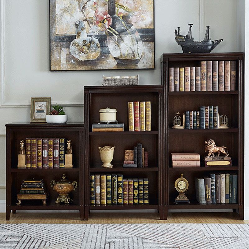 Contemporary Closed Back Standard Bookshelf Wooden Bookcase for Study Room