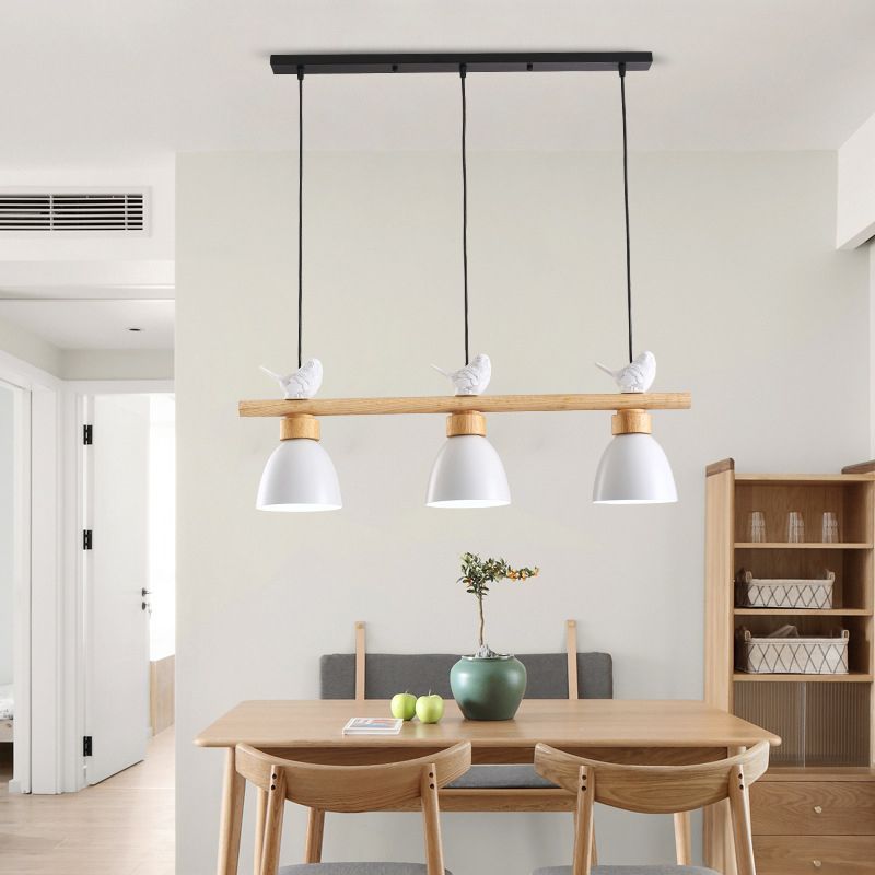 Metal 3 Lights Island Pendant Lighting Bell-Shaped Modern Island Light Fixtures for Dining Room