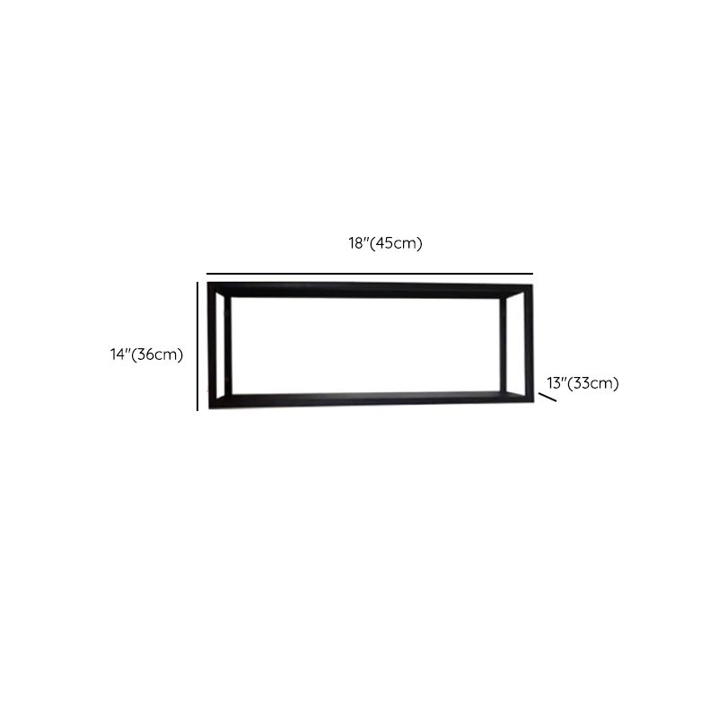 Closed Back Wall Mounted Bookshelf Metal Shelves Included Bookcase in Black