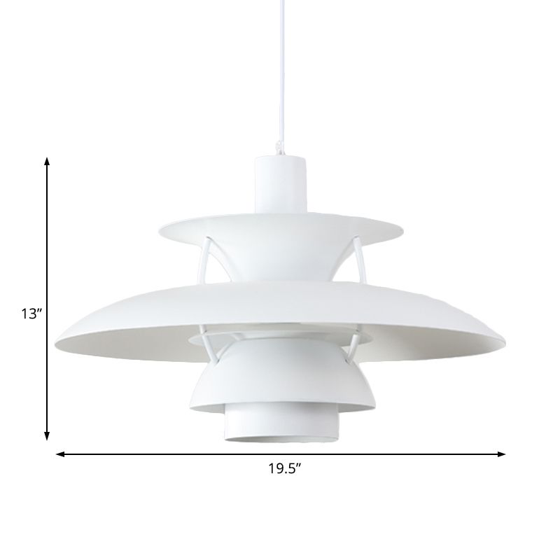 Designer gelaagde hanglamp metalen schaduw 1 licht hangend plafondlicht met hangsnoer