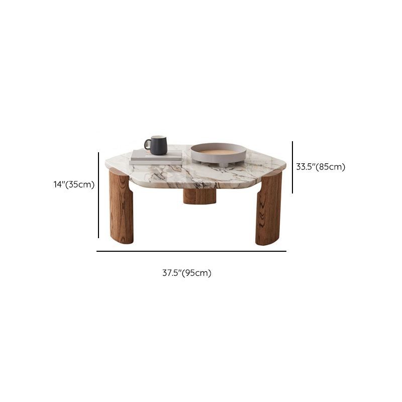 3 Legs Coffee Table Marble Geometric Coffee Coffee or End Table