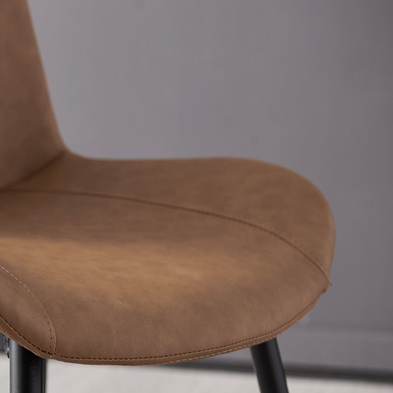 Restaurante contemporáneo Silla lateral con respaldo sólido Silla de comedor de cuero