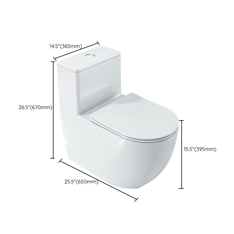 Contemporary Ceramic Toilet Bowl White Floor Mount Urine Toilet with Seat for Washroom