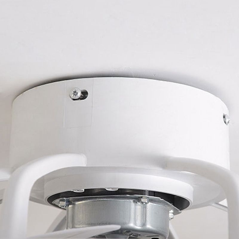 Holz Finish Runde Lüfter Lampe Nordic Metall LED Semi Flush Montiertes Licht für Schlafzimmer