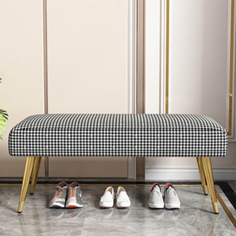 Glam Rectangle Seating Bench Cushioned Entryway and Bedroom Bench
