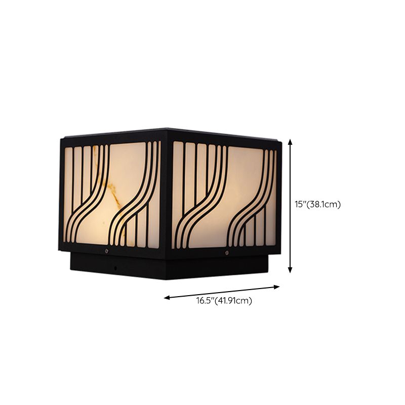 Modern LED Pillar Light Black Solar Lighting Fixture for Garden