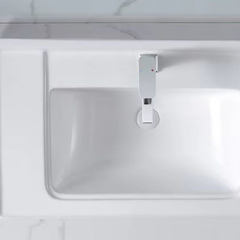 Modern Drop-in Bathroom Sink Porcelain with Overflow Basin Sink(Not Included Faucet)
