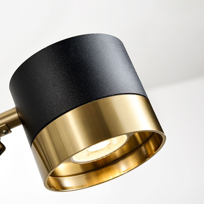 Candelier de cilindro posmoderno Costilier de lámpara múltiple de luz negra para comedor