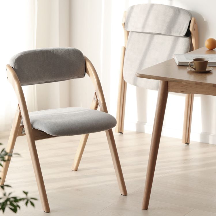 Chaise latéral de maison scandinave rembourrée en bois ouvert en bois pliant chaise