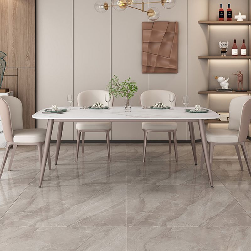 Traditional Luxury Rectangle Dining Table Stone Dining Room Furniture