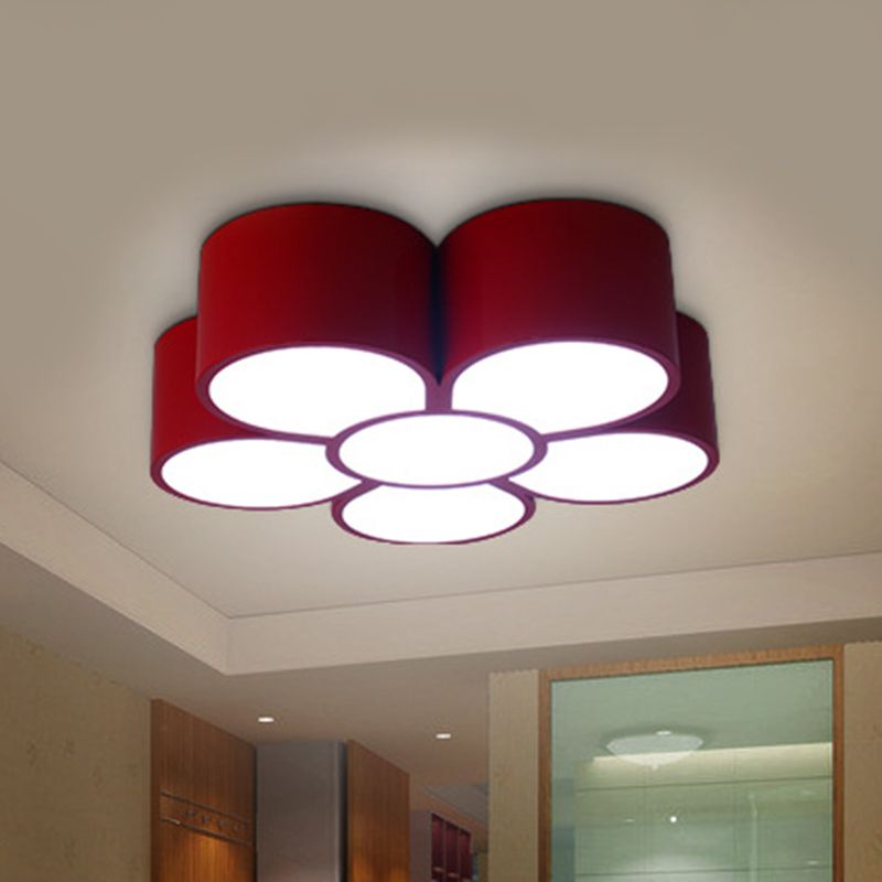 Floral Kindergarten Flush Light Acrylique Minimaliste LED Flush Ceiling Light Fixture
