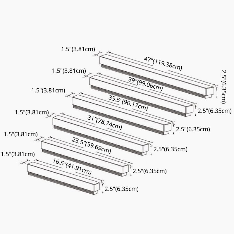 Rectangle LED Vanity Lamp Modern Minimalist Style Acrylic Single Vanity Light