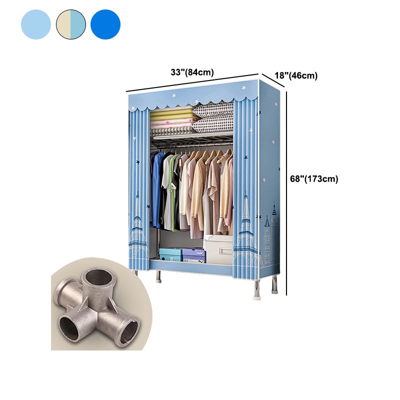 Metal Frame Home Wardrobe Armoire Modern Style Wardrobe with Shelves