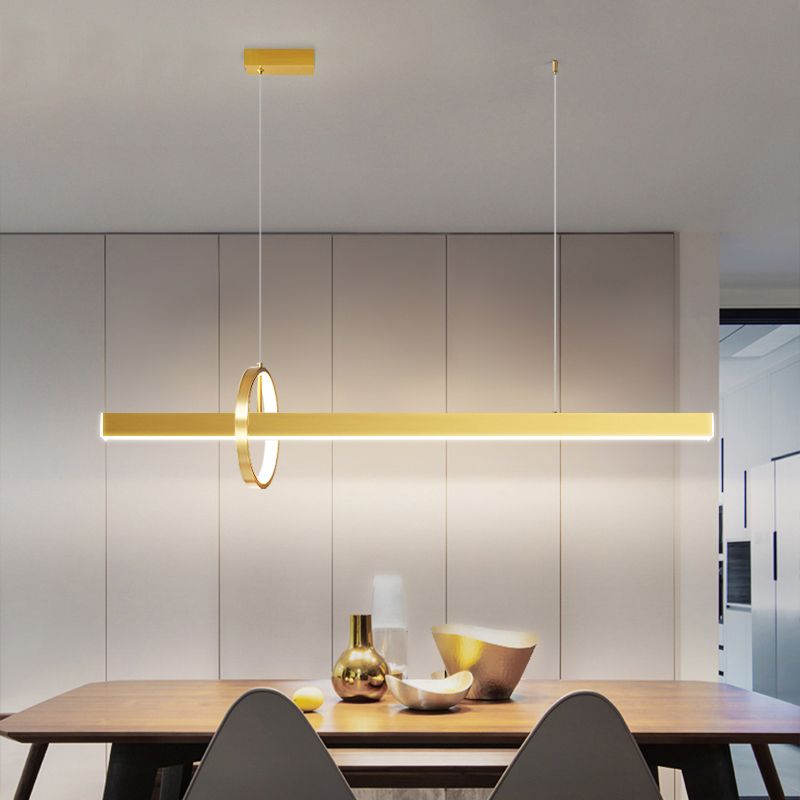 Lineare Form Island Lichter zeitgenössischer Stil Metal 2 Light Island Lighting