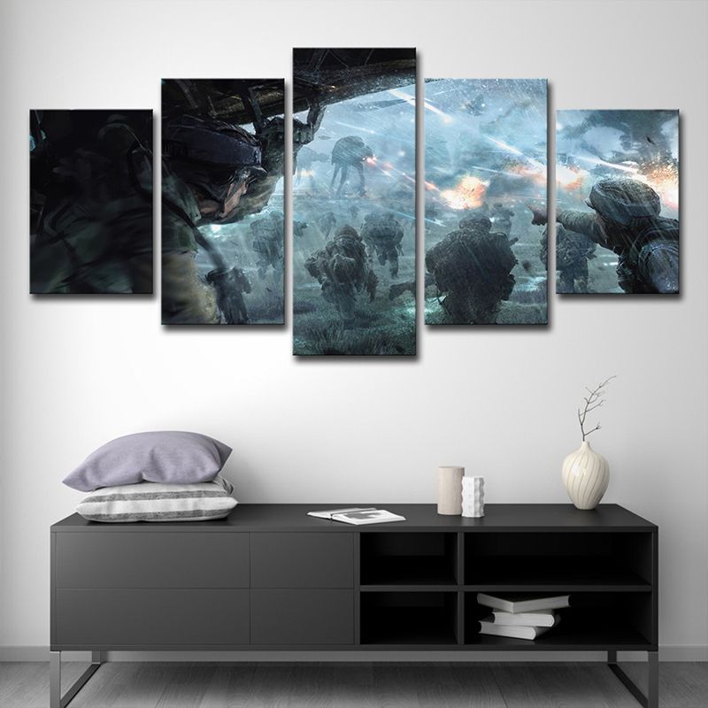 Sci-Fi Star Wars Wall Art Print Canvas Multi-Piece Blue Wall Decor for Boys Bedroom