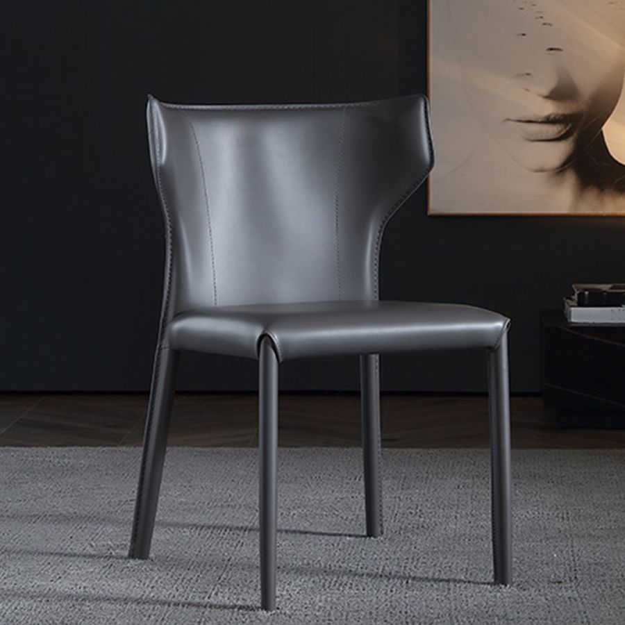 Dining Room Upholstered Chair Home Faux Leather Wingback Dining Chair