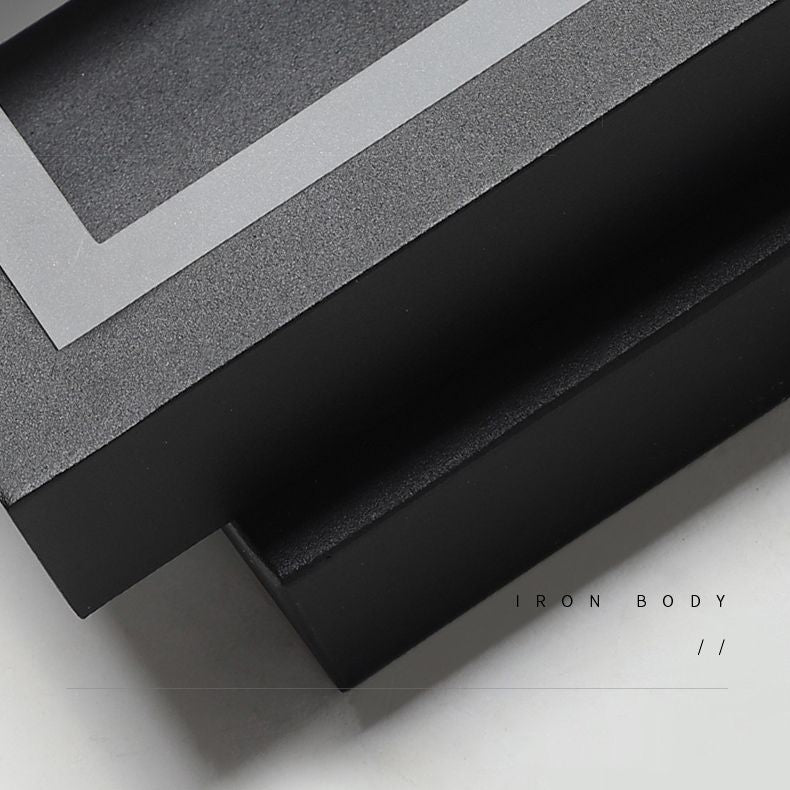 Lámpara de pared negra simple y moderna de vidrio rectangular simple