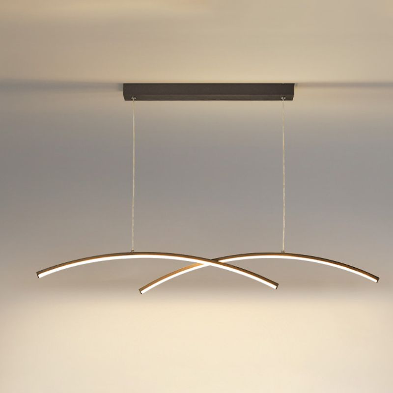 Modern Style Island Hanging Light LED Island Light with Silica Gel Shade for Dining Room