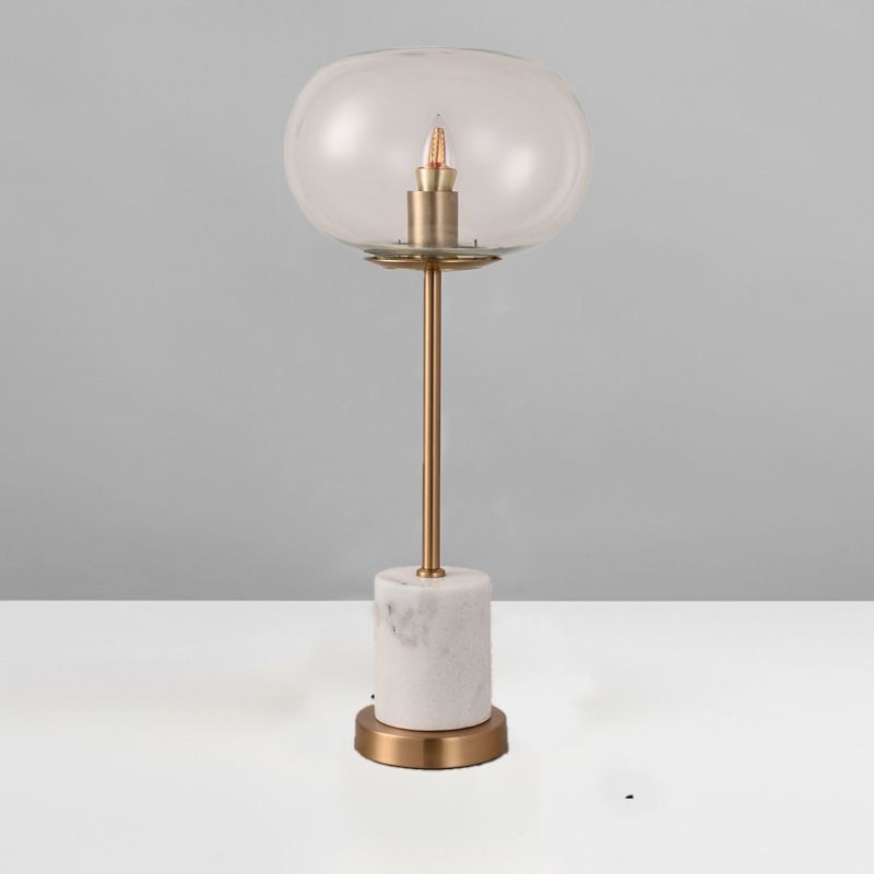 Alien-Nachttischlampe klar/rauchgraues Glas 1-Licht-Designer Nachtständer hell in Schwarz/Weiß