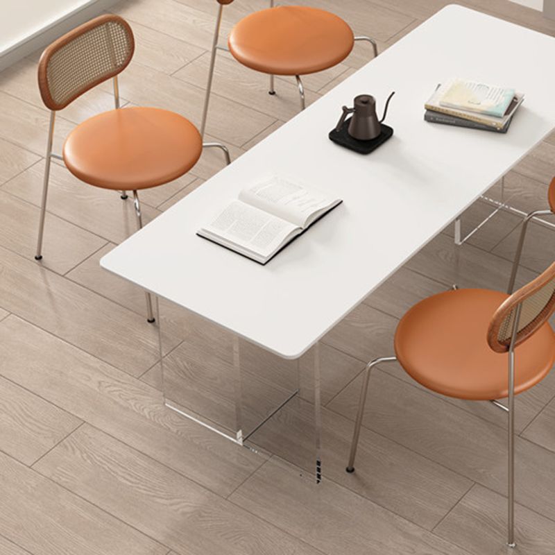 Contemporary Kitchen Dinner Table Stone Rectangle Dining Table