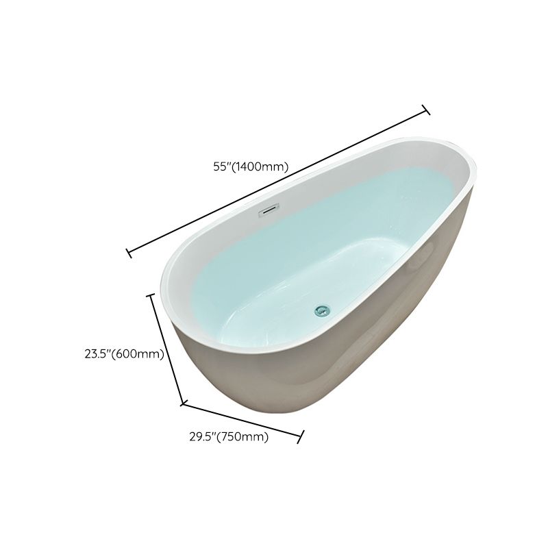 Center Modern Bathtub Freestanding Acrylic Soaking White Bath