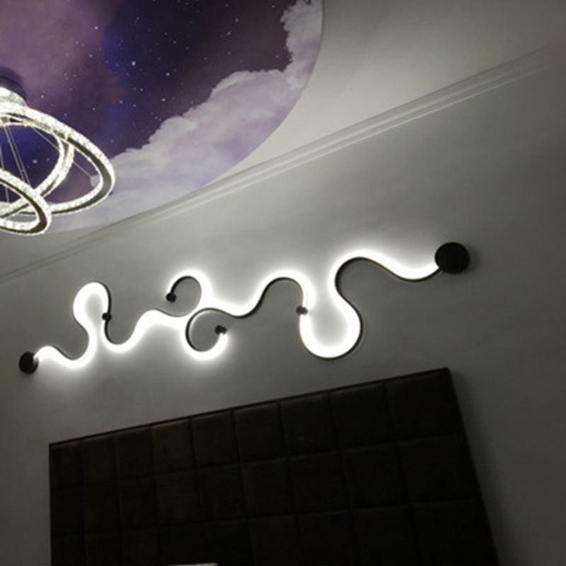 Sala de estar de cinta Sala de luz Luz de Luz de metal LED Nordic Wall Light in Black